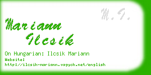 mariann ilcsik business card